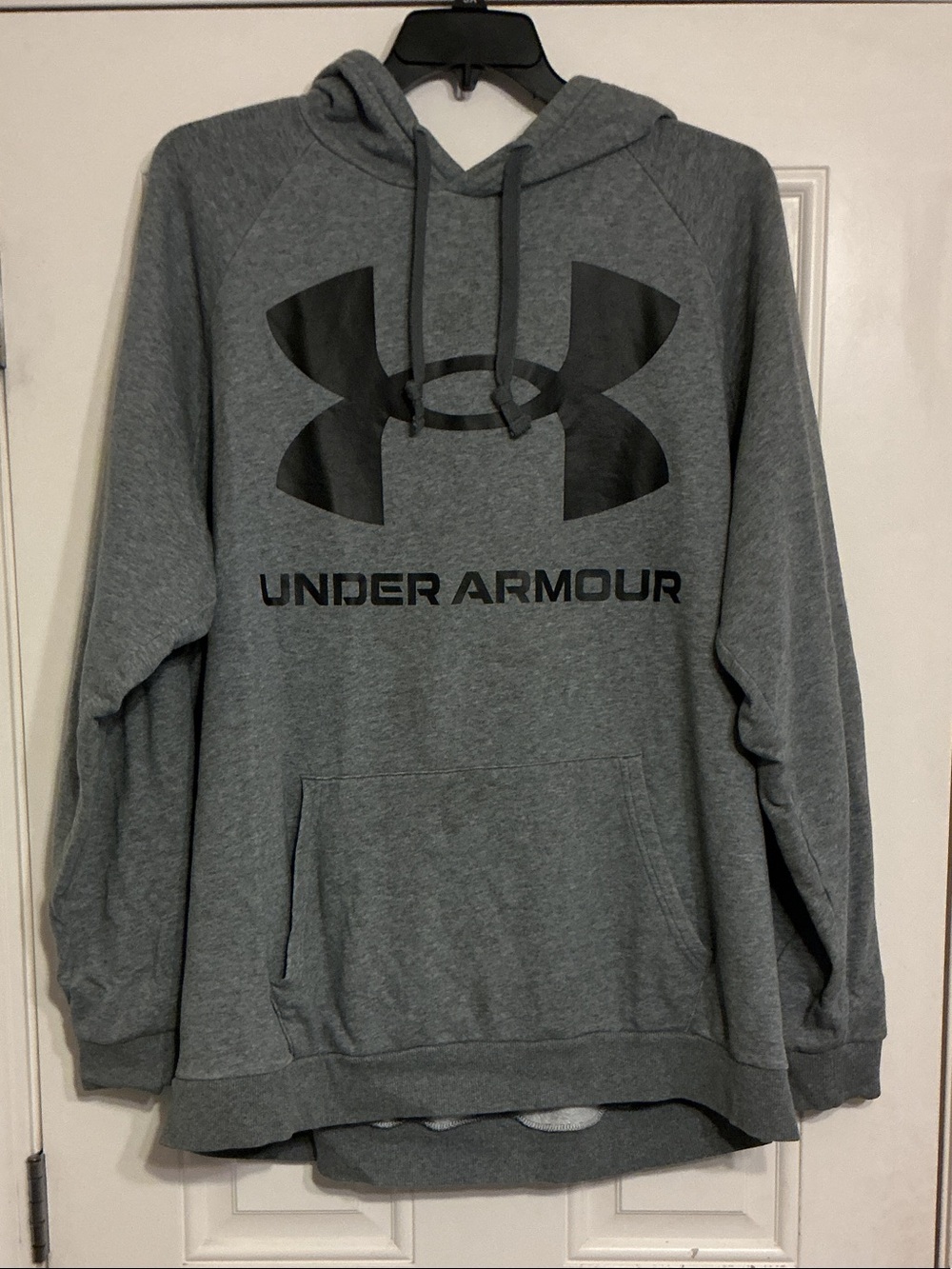 Under Armour Men’s Gray Crewneck Hoodie with Black Logo